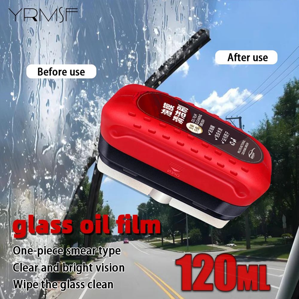 120ml Auto Glass Oil Film Cleaner Car Windshield Cleaning Brush Remove Dirt Rearview Mirror Restor Luster Cleaning Agent Tools