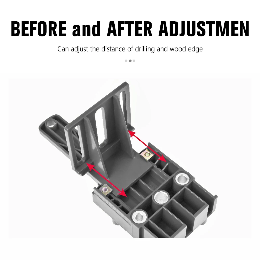 Quick Wood Doweling Jig Plastic ABS Handheld Pocket Hole Jig System 6/8/10mm Drill Bit Hole Puncher For Carpentry Dowel Joints