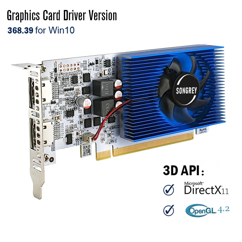 SONGREY GTX1050Ti 1050 GT1030 RX550 4GB,Low Profile Graphics Card, Low Profile GPU for SFF, industrial PCs, and OPS mini PC