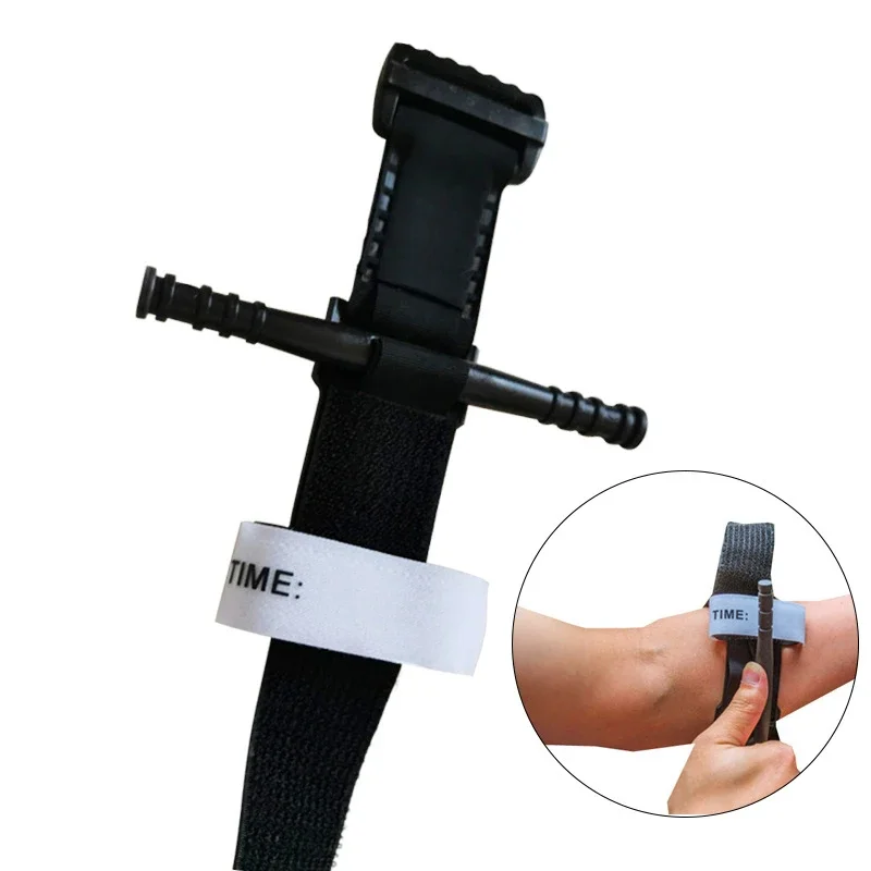 Torniquete médico táctico para exploración al aire libre, aplicación de combate, punta roja, cinturón de emergencia médica, ayuda