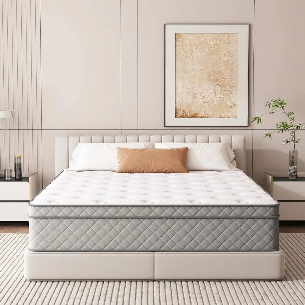 Full Mattress, 12 Inch Cooling-Gel Memory Foam and Pocket Spring Hybrid Mattress, Full Size Mattress in a Box, CertiPUR-US Certi