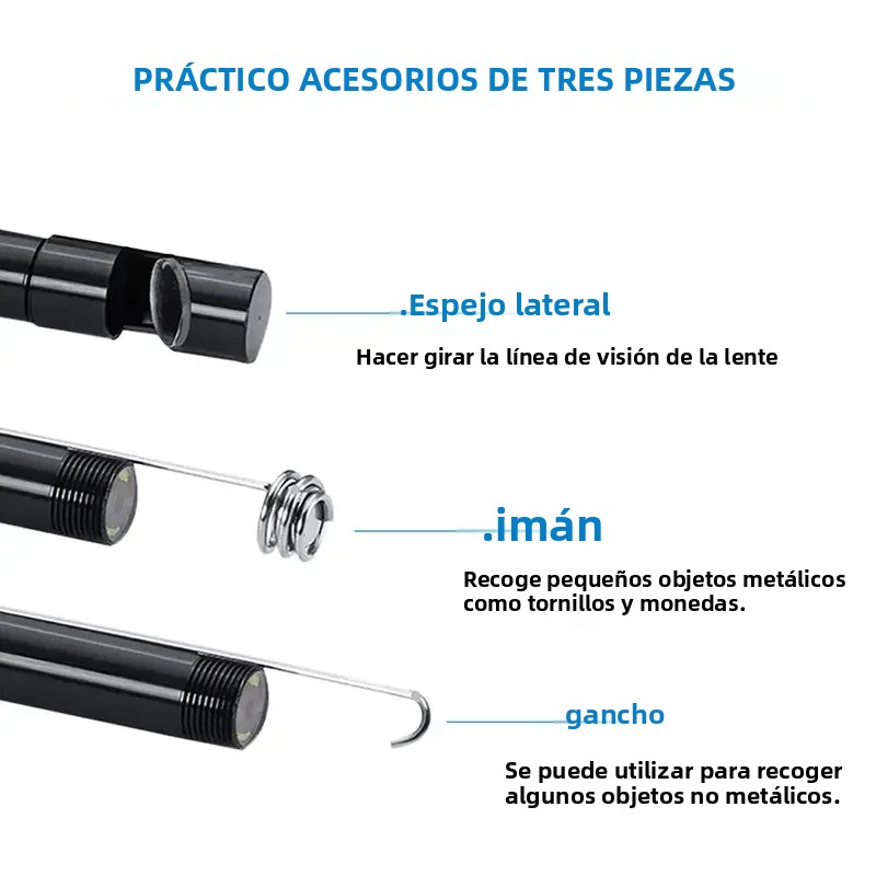 Cámara endoscópica para coches iPhone, endoscópica, resistente al agua, 8 LED, boroscopio, inspección de motor de automóvil, iPhone