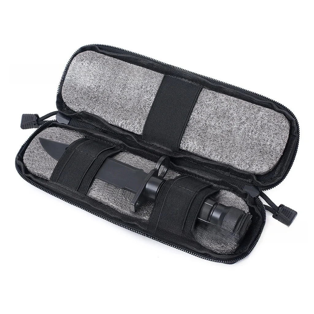 Bolsa para faca tática DIZETION EDC, bolsa de nylon Molle para facas dobráveis, caça ao ar livre
