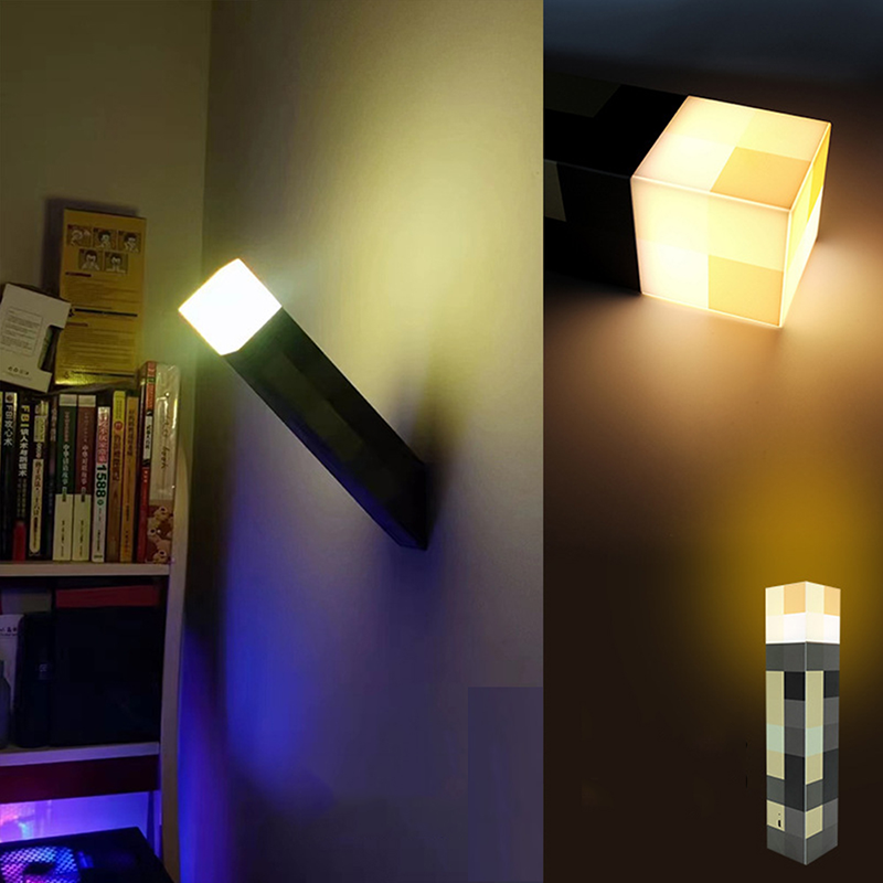Lámpara de antorcha Brownstone, luz decorativa para dormitorio, luz LED nocturna de 4 colores, carga USB con hebilla, regalo para niños, mi mundo