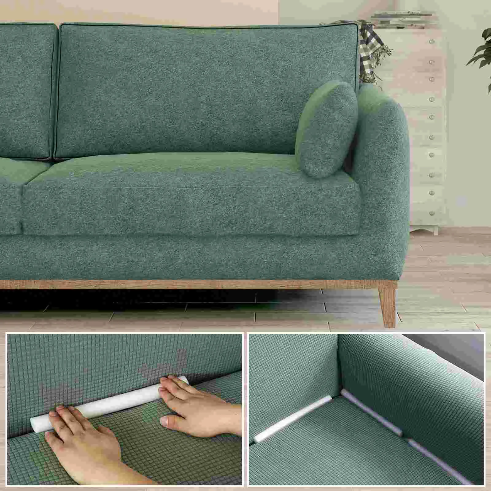 14 Pcs Sofa Fixing Bar White Foam Sticks Couch Cushion Filling Noodle Tuckers Foams for Cover Accessory Kit