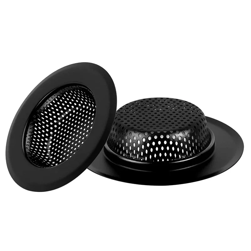 Anti Clog Sink Strainer สีดําพร้อมท่อระบายน้ํากรองผมทําความสะอาดสแตนเลส Waste Catcher ห้องครัวอุปกรณ์ห้องน้ํา