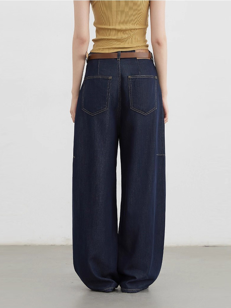 CHIC VEN frauen Jeans Lose Beiläufige Neue Hohe Taille Split Weibliche Breite Bein Denim Hosen Frühling Herbst 2025