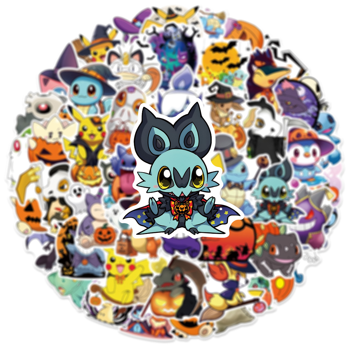 50PCS Halloween Pokemon Graffiti Aufkleber Telefon Tabletten Koffer Party Notebooks Schreibwaren Dekor Wasserdichte Aufkleber