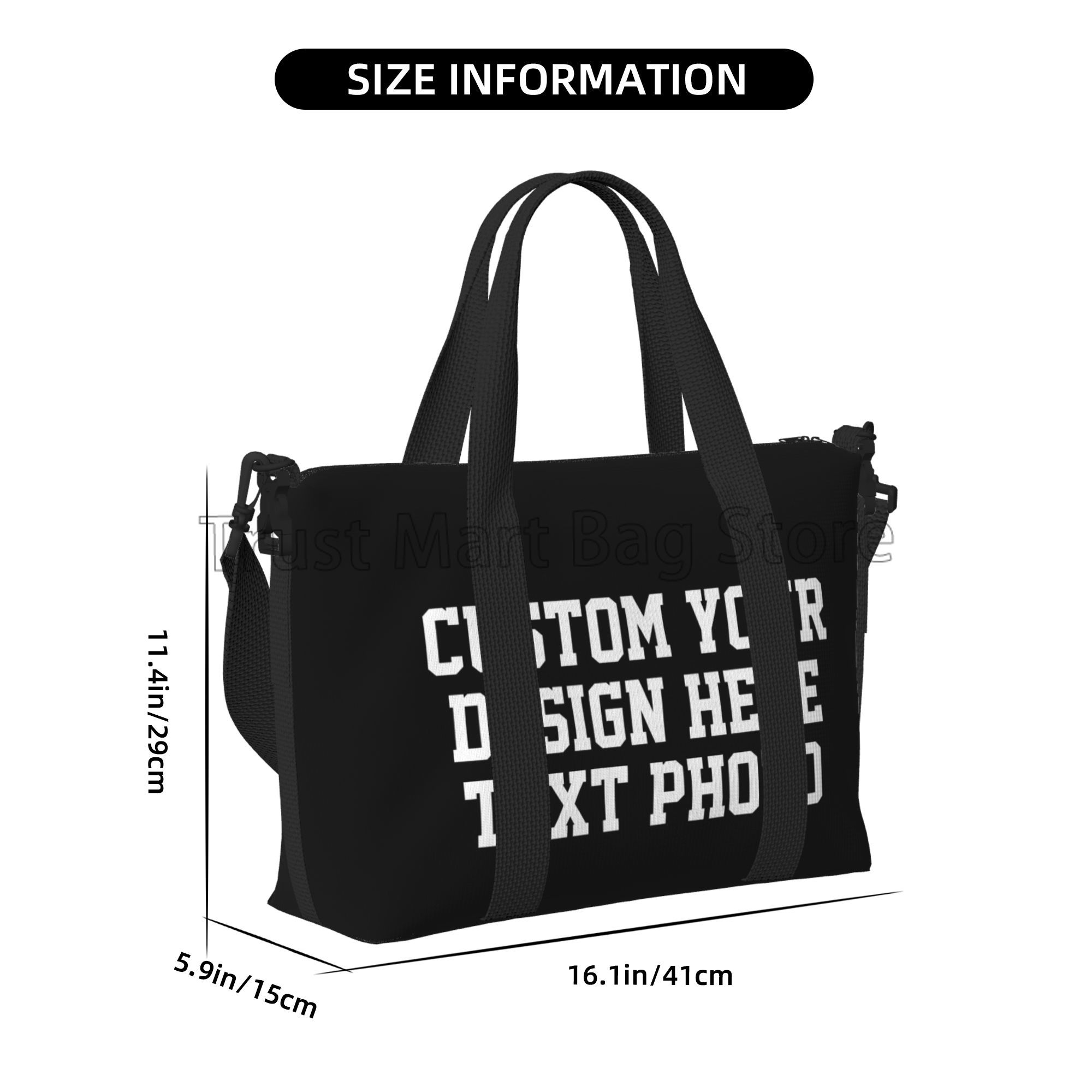 Bolsas de lona personalizadas con estampado de fotos y texto de diseño, bolsa de noche duradera para fin de semana para mujeres y hombres, bolsa de equipaje de viaje