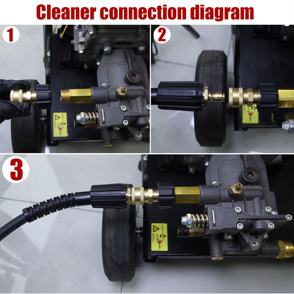 High Pressure Washer Adapter Set Quick Connect Kits Gun to Wand M22 to 1/4 Quick Connect 5000 PSI