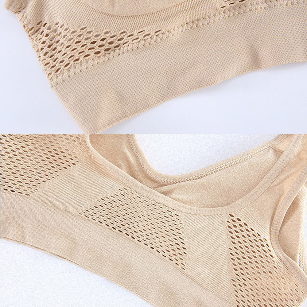 Sujetadores deportivos de malla sin costuras para mujer, ropa interior para Fitness, gimnasio, correr, sujetador a prueba de golpes, Top corto inalámbrico de talla grande 6XL, sujetador de Yoga transpirable