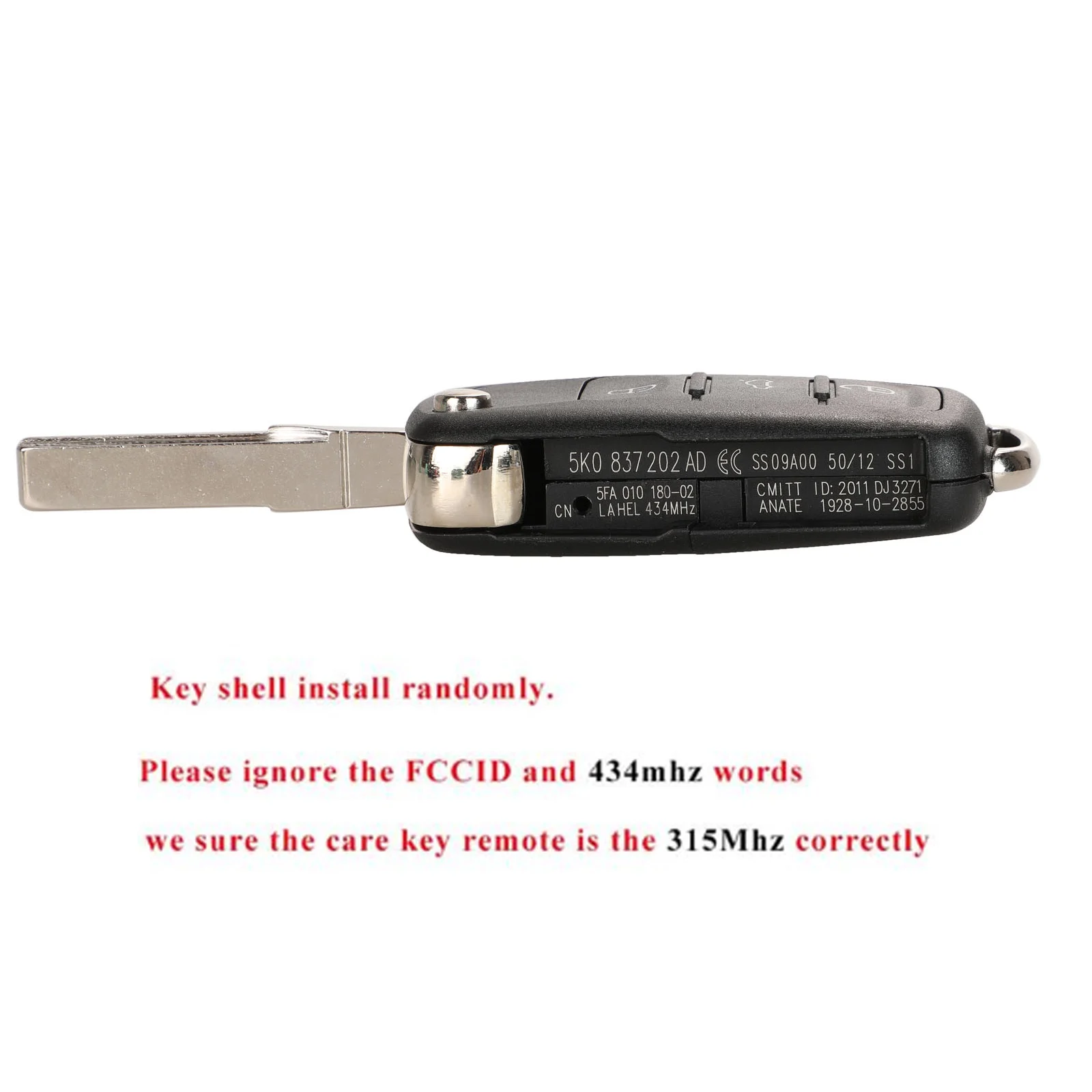 315Mhz 5K 0837202 Kluczyk zdalnego sterowania AE /A/R do VW Jetta CADDY EOS GTI Golf Passat Tiguan Touran Beetle Transporter Multivan Caravelle