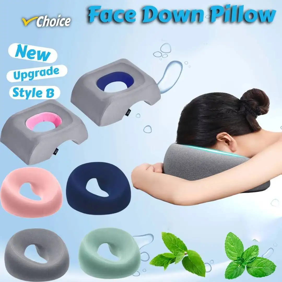 Almohada para la cara hacia abajo, almohada propensa para la cara propensa, comodidad de descanso, espuma viscoelástica, ergonómica, reposacabezas de masaje para el hogar para salón de belleza
