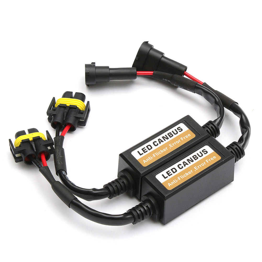 2X H8 H9 H11 LED Canbus Anti Flicker Bulb Error Decoder Resistor Canceller Adapter for Car Headlight Fog light