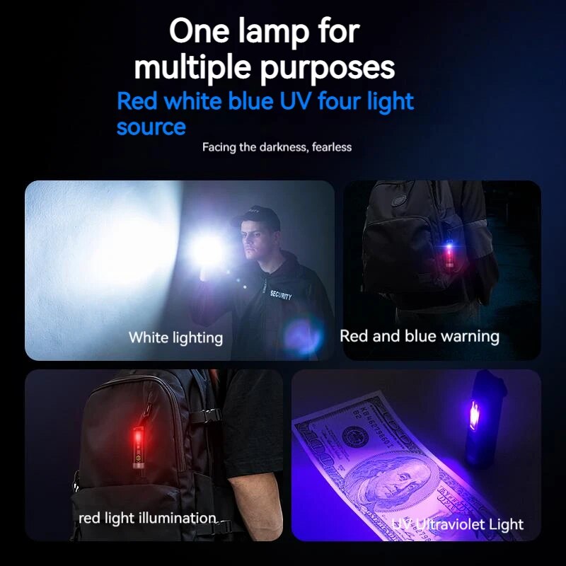 Philips mais nova lanterna portátil led recarregável luz uv mini lanternas lâmpada de acampamento para caminhadas auto defesa