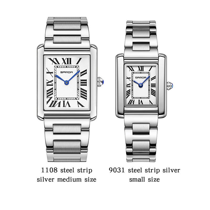 SANDA hommes montre à Quartz étanche décontracté mode Couple montre résistant à l'usure bracelet en acier inoxydable cadran carré conception femmes amant cadeau
