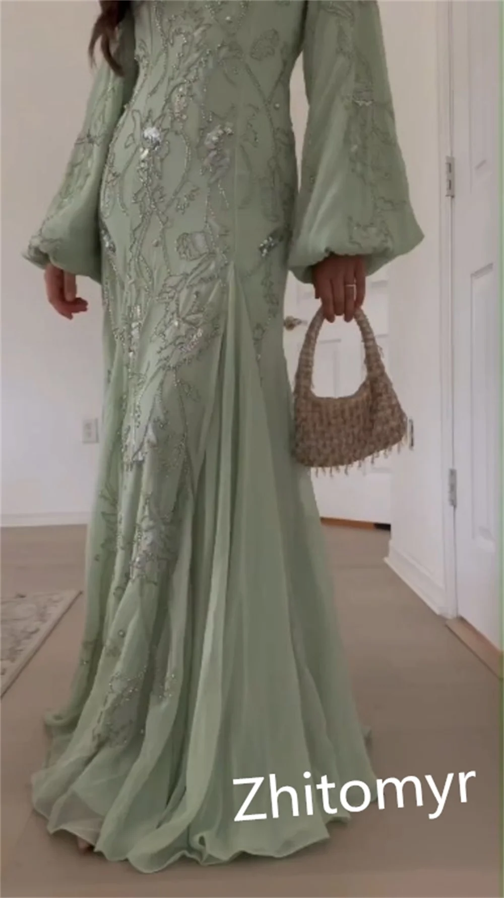 Dostosowana wykwintna misterna klejnot linia A długość do podłogi suknia wieczorowa formalna suknia okazjonalna szyfonowa sukienka na studniówkę luksusowa klasyczna Fo