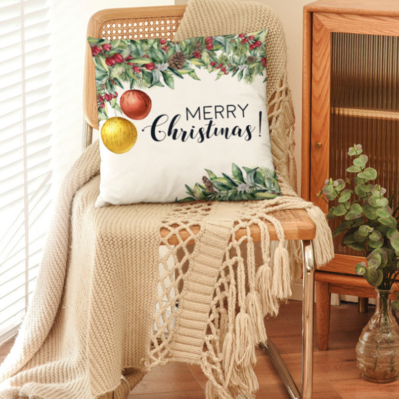 Christmas Elk Tree Pillow Cover 45x45cm Throw Pillowcase 2023 Winter Christmas Decorations For Home Tree Deer Sofa Cushion Cover