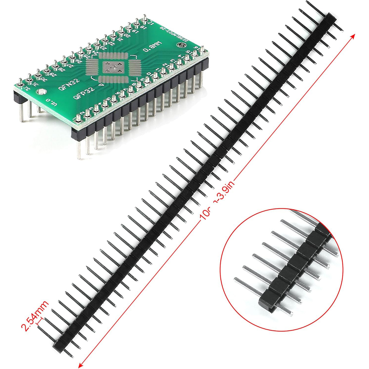 51 Uds 12 tipos SMD a DIP adaptador PCB Proto placa convertidor SOP SOT 0402/0603/0805 TQFP QFN + 40 Uds 2,54mm macho 40 pines