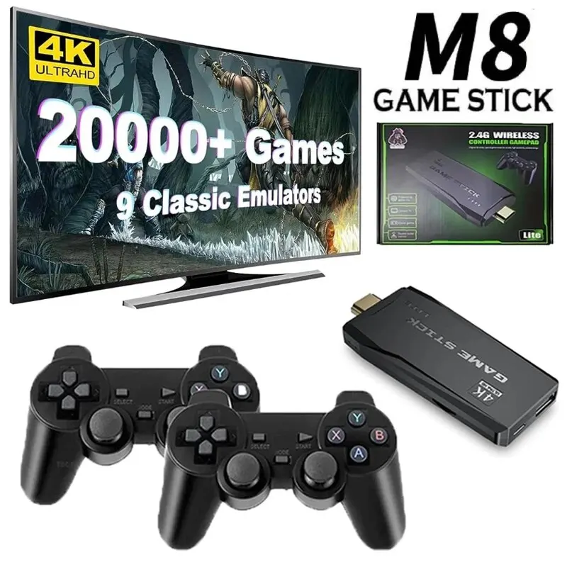 Console di gioco M8 Console di gioco doppia TV wireless 2.4G HDMI arcade PS ad alta definizione 20.000 giochi