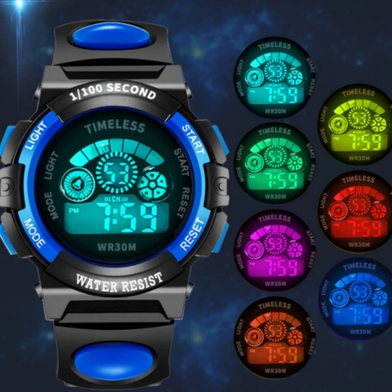 นาฬิกาอิเล็กทรอนิกส์สําหรับชายหญิงเด็ก Luminous Dial กีฬาทหารนาฬิกาสําหรับเด็กกันน้ํา Multi-Function นาฬิกาดิจิตอล