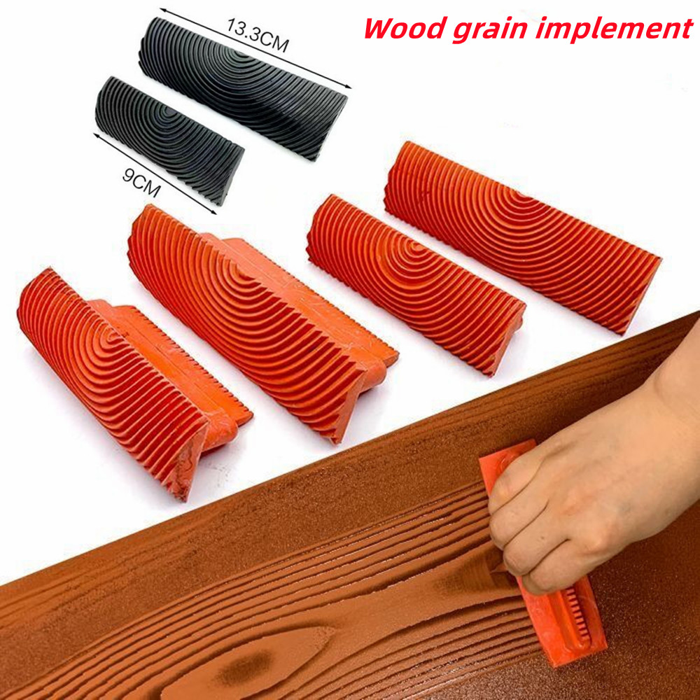 6-8 unids/set rodillo de goma cepillo herramientas de pintura DIY imitación madera granulada textura rodillo herramientas de pintura de pared para decoración del hogar