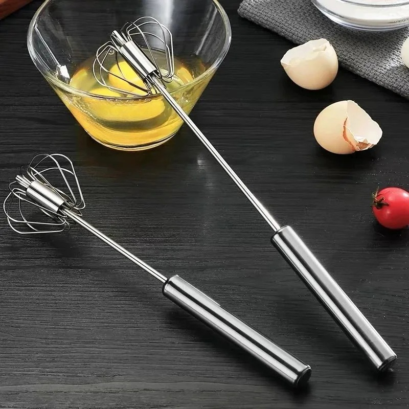 Semi-automatische eierklopper, handmatige crèmemixer, huishoudelijke eierwitte mixer met pershandvat, roestvrijstalen mengstaaf