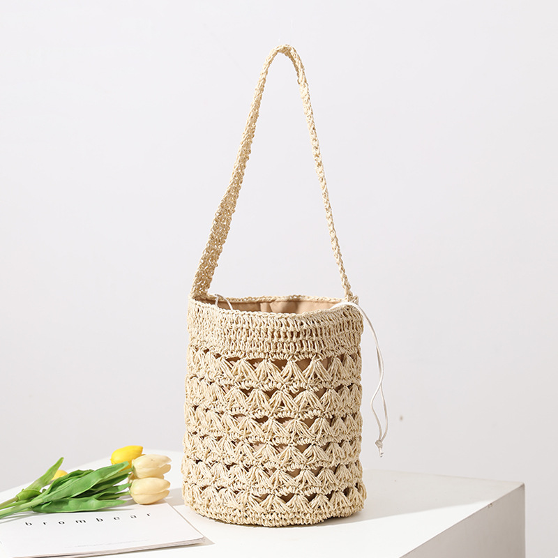 Nova Moda Tecido Lace Flor Mulheres Ombro Messenger Bags Verão Casual Praia Vacation Drawstring Senhoras Pequenos Sacos Crossbody