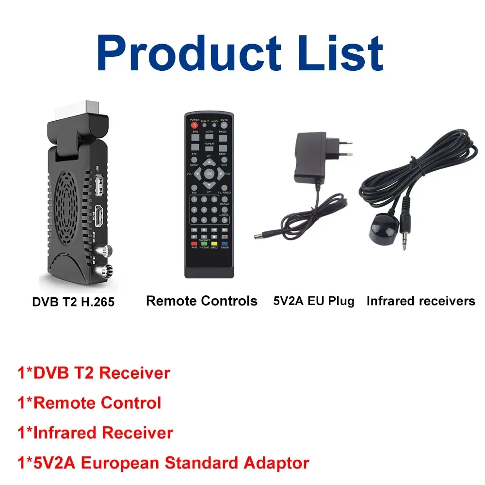 Spanien DVB T2 H.265 1080HD TDT Europa Terrestrischer TV-Receiver HEVC Decoder EPG Set Top Box Scart für Italien Frankreich usw. YouTube
