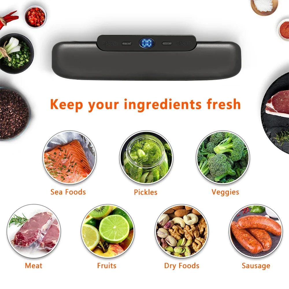 Machine d'emballage sous vide pour aliments, 10 sacs sous vide gratuits, scellage sous vide domestique