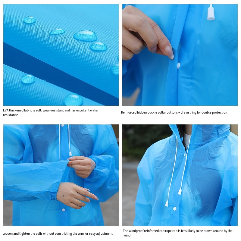 Hoge Kwaliteit 1 Stuks EVA Unisex Regenjas Verdikte Regenjas Vrouwen Waterdichte Mannen Zwart Camping Regenkleding Regen Overschoen Pak