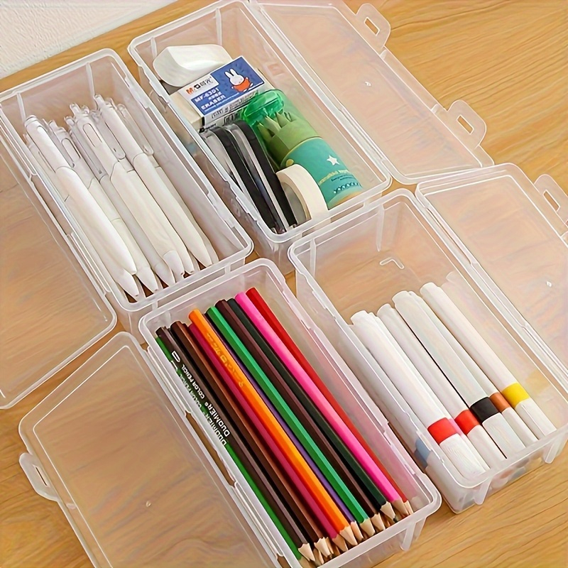 1/2 PCS ดินสอกล่อง PP กล่องดินสอ Multi-Function เครื่องเขียน Organizer อุปกรณ์โรงเรียนสําหรับสํานักงานกล่องปากกาชุด Sacs กล่องปากกา