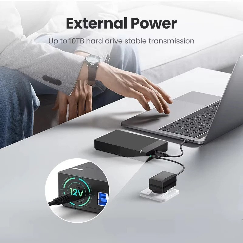 2.5/3.5 inch HDD Case USB3.0 Hard Drive Enclosure SATA to USB 3.0 External Hard Drive Reader 10TB Adapter for PC Laptop