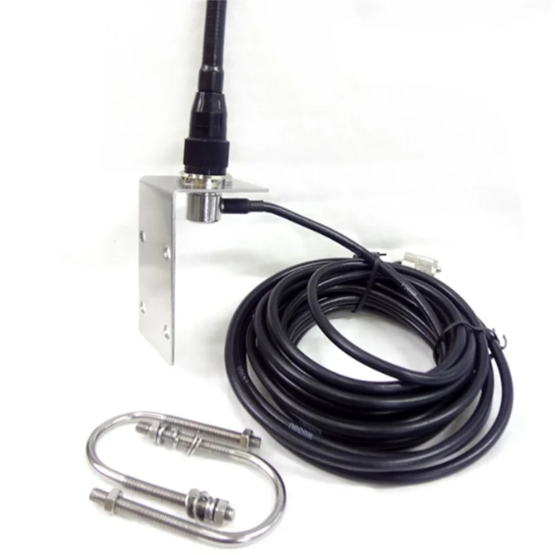 VHF-Marineantenne, 156–163 MHz, Gummi, wasserdicht, Mastantenne mit 5 m RG-58-Kabel für Boot, Segelboot, Yacht, selten