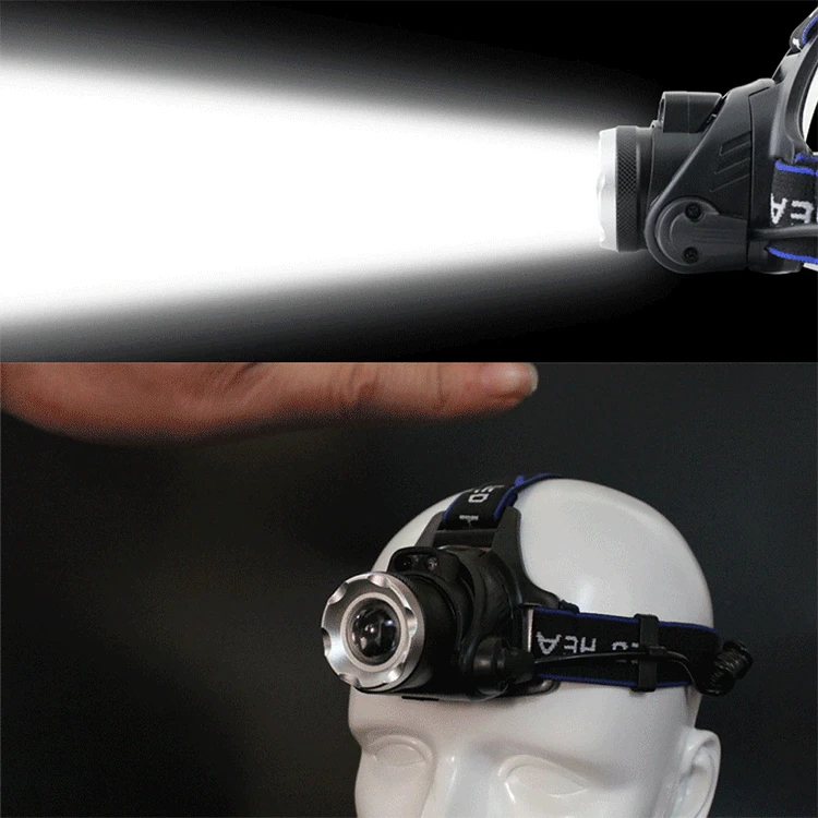 Linterna frontal LED Super 15000LM T6/L2/V6, linterna para cabeza con zoom, linterna para faro con Sensor de movimiento corporal LED para campamento