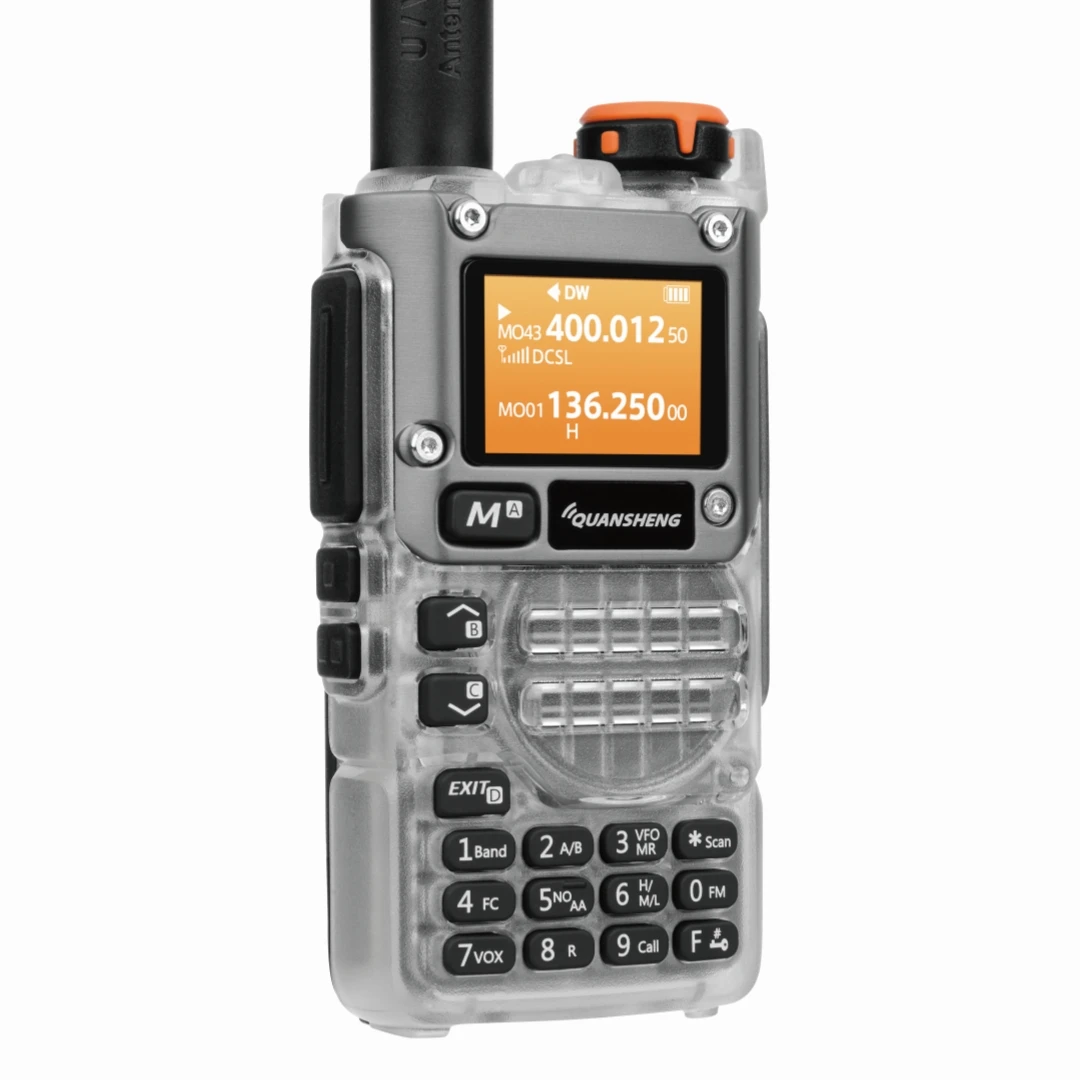 Quansheng UV-K5(8) UV-K58 UV-K6 UVK58 투명 5W C 타입 충전 멀티 밴드 DTMF AM 50-600MHz NOAA 양방향 cb무전기