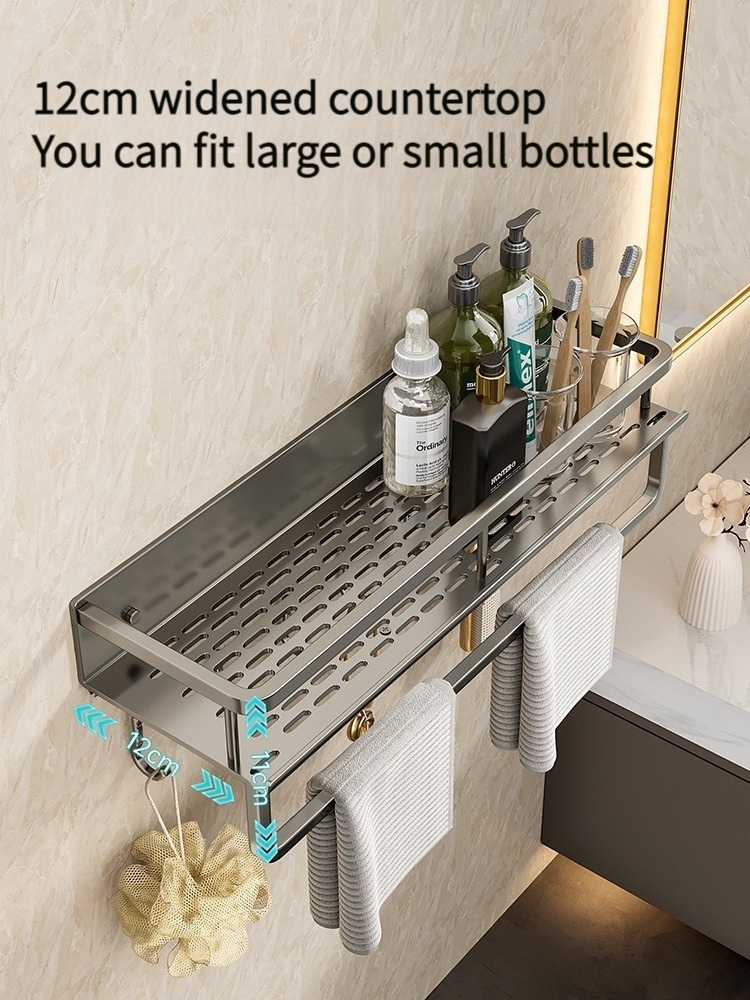 bathroom rack bathroom shelf toilet space aluminum hanging rack bathroom organizer hang on the wall