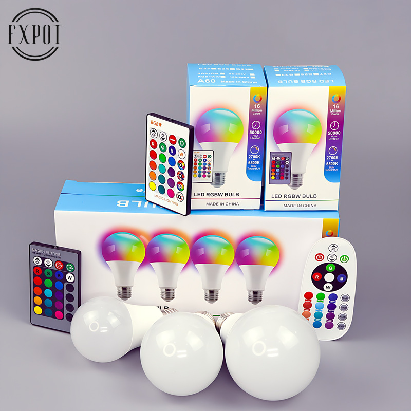 16-farbige E27-RGB-Fernbedienungsbirne mit LED-Licht für Zimmer, intelligente Glühbirne, Dimmer, geringer Stromverbrauch, energiesparende, verstellbare Glühbirne