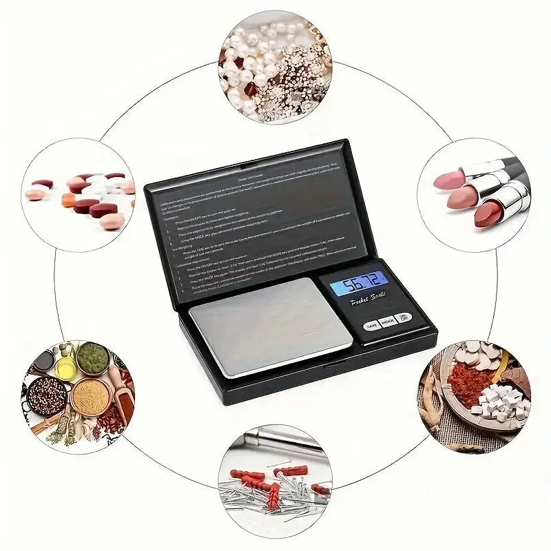 Jewelry Scales for Gold Sterling Silver Digital Scale Gram Electronic Scales 100g/200g/300g/500g x 0.01g/0.1g Mini Pocket