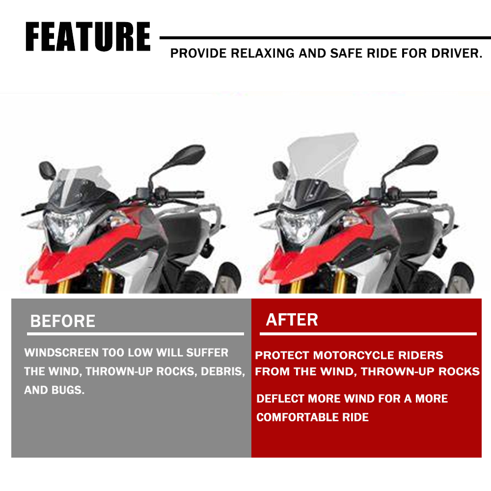 Accesorios de motocicleta para BMW G310GS 2017-2023 parabrisas Visor G 310 GS G 310GS G310 pantalla de doble burbuja ABS