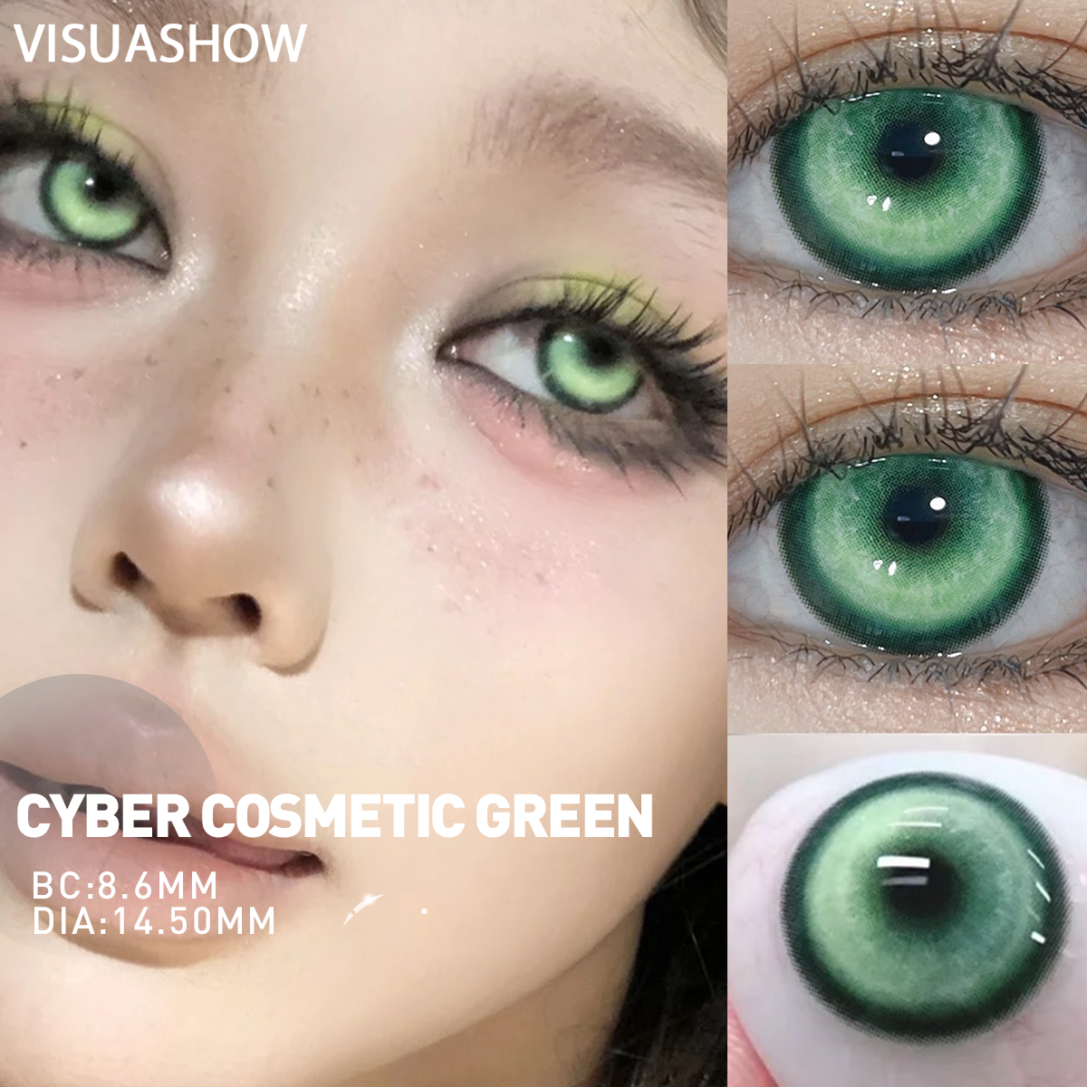 VISUASHOW Nebula Blue Cosplay lentes de contacto de colores 2 uds miopía Halloween Anime Cyber Pink Color contactos con Power Foggy Red