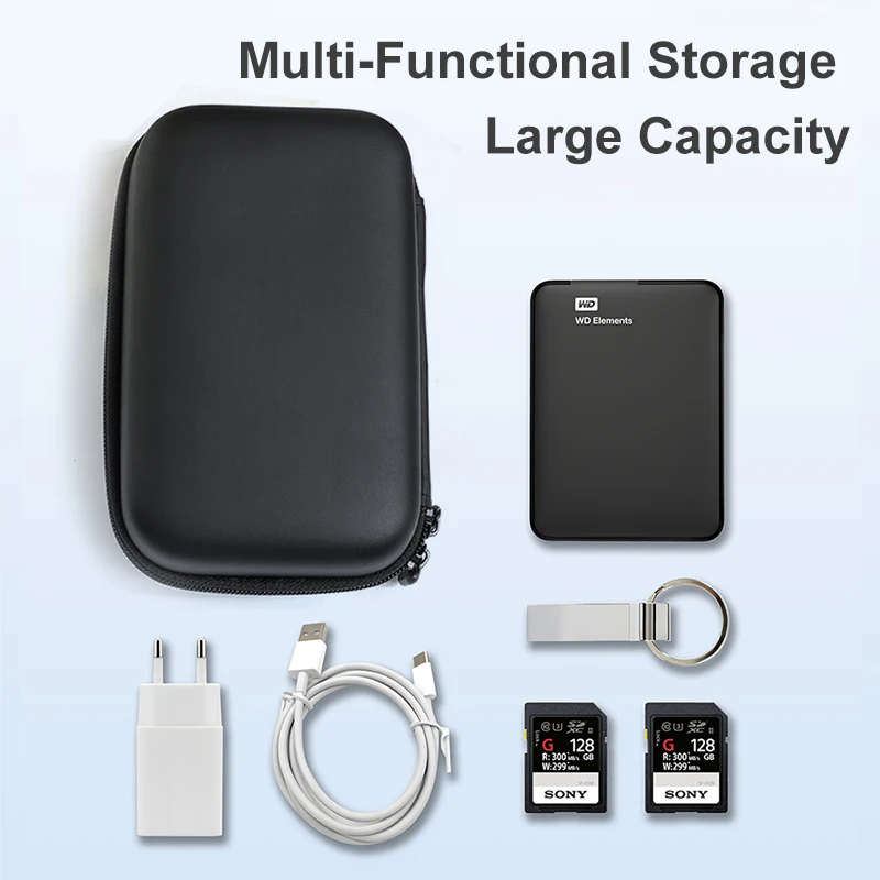 High Quality EVA Storage Bag Portable Earphone Bag Coin Purse Wallet Cable Tools Instruments Storage Case Multiple Sizes Storage