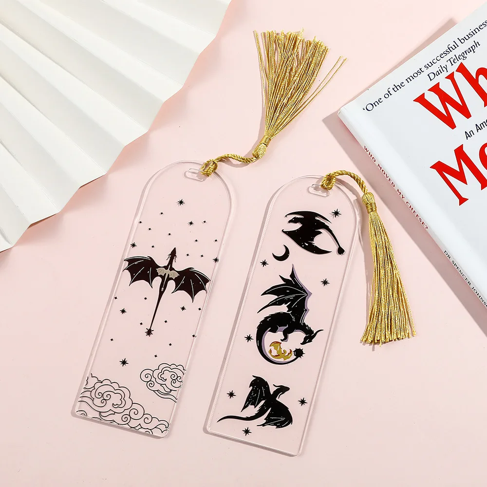 Collezione di segnalibri Anime Black Dragon Regalo per gli amanti dei libri Marchio di libri in acrilico per uomini Donne Insegnante Amico Bambino Marcatore Lettura