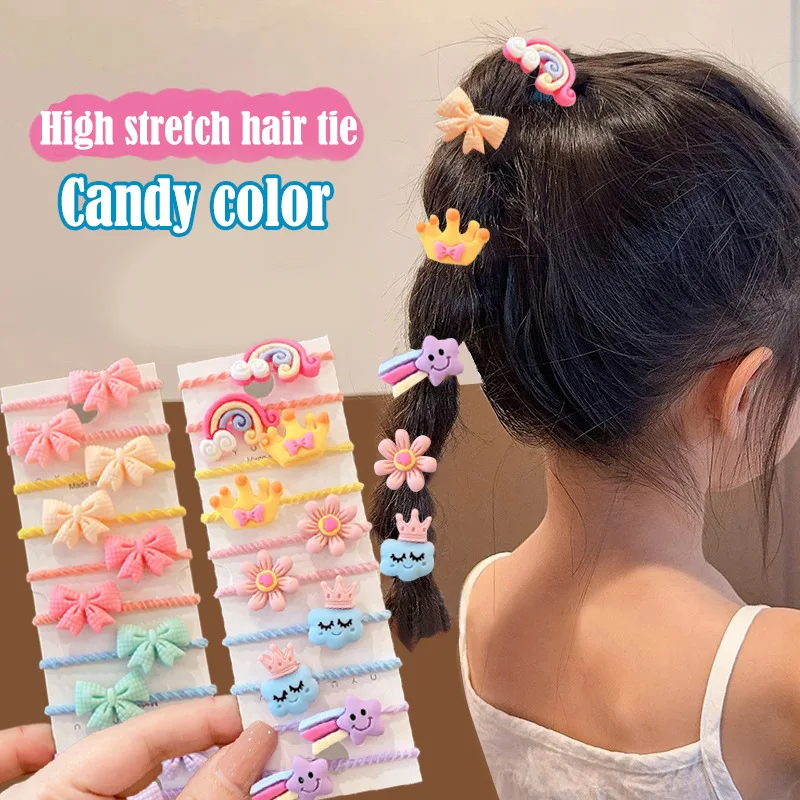 20-50 peças/set faixa de borracha para crianças dos desenhos animados faixa de cabelo novo doce bebê corda de cabelo acessórios para o cabelo sem embalagem