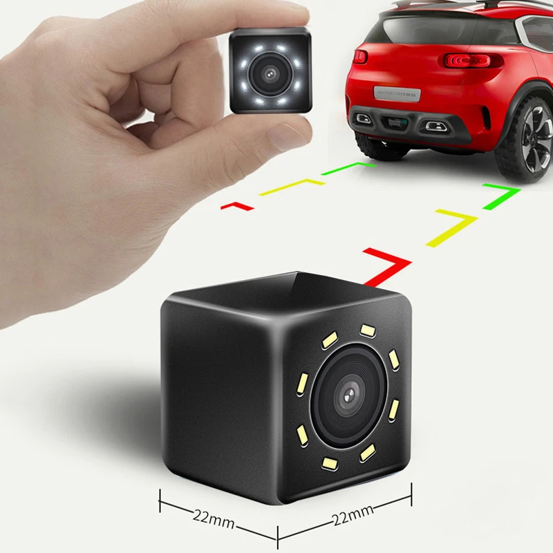 Cámara de visión trasera de coche gran angular 4/8/12 LED visión nocturna marcha atrás Monitor de estacionamiento automático CCD vídeo HD impermeable