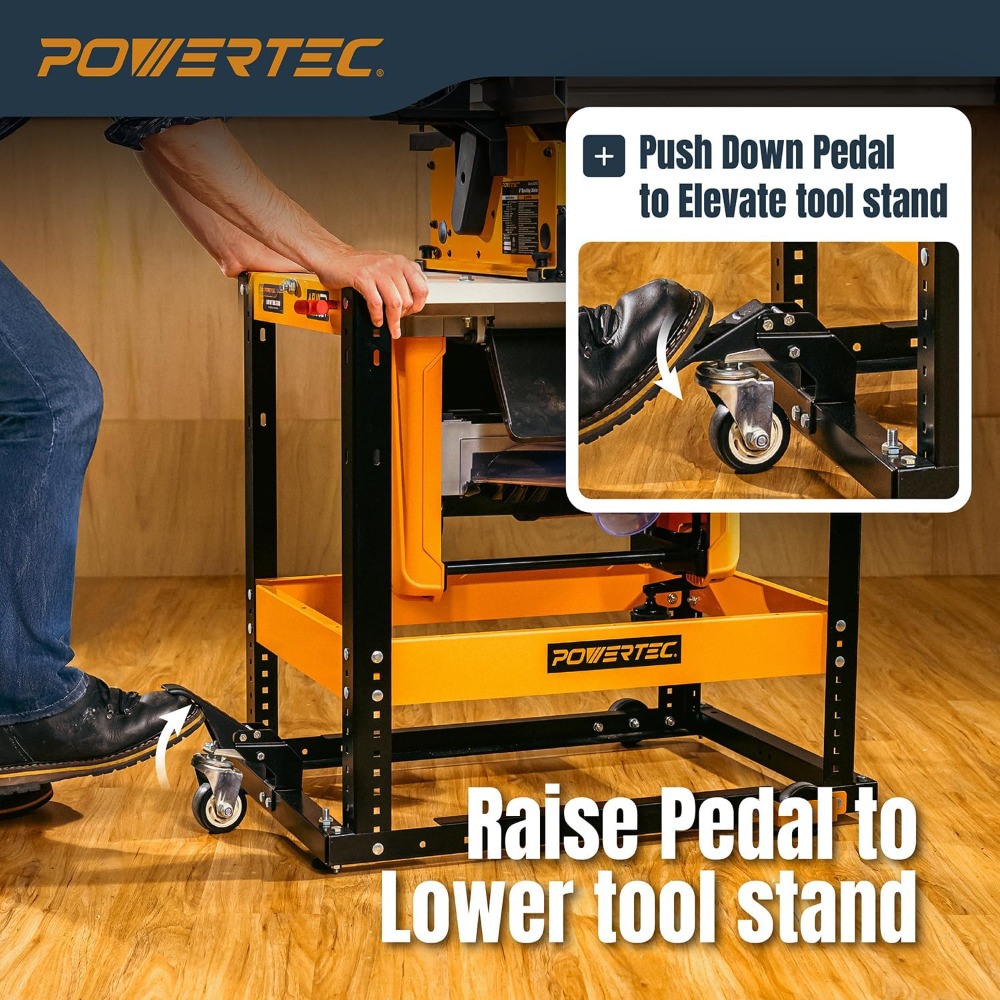 Flip Top Tool Stand with Caster Wheels - Mobile Workbench with 300lb Capacity, for Benchtop Power Tools