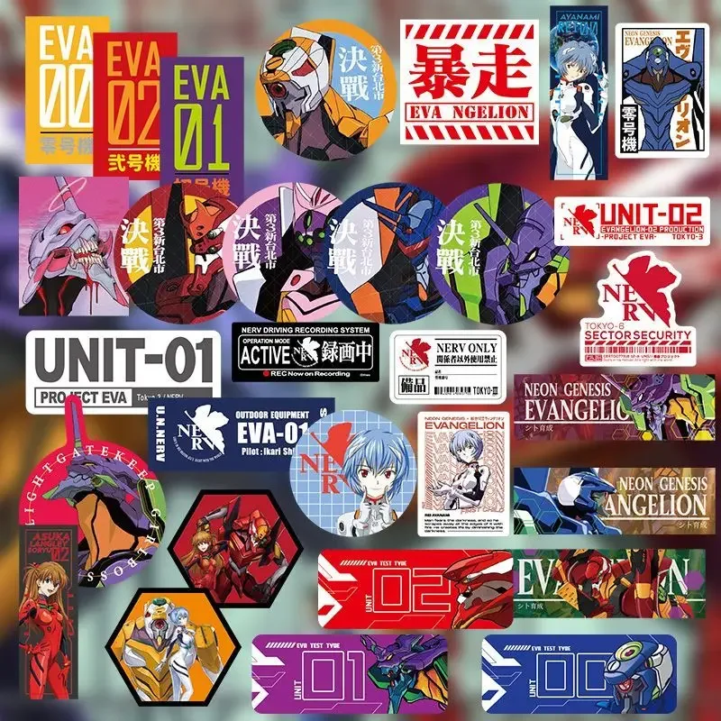 NEON GENESIS EVANGELION, EVA 01, тест-тип, мультяшный анимационный компьютер, водонепроницаемая глянцевая наклейка на шасси, оптовая продажа, подарок
