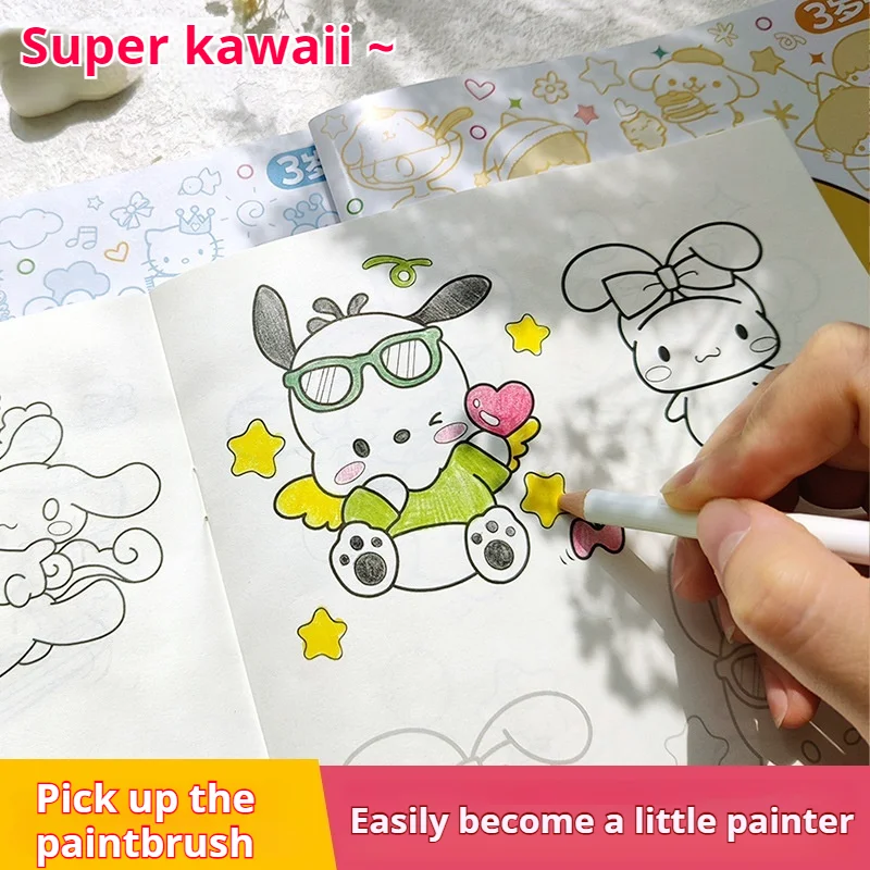ใหม่ Sanrio Kuromi ภาพวาดโน้ตบุ๊คเด็ก Sketching Coloring Copy Notebook โรงเรียนประถมศึกษาการ์ตูนอะนิเมะ Line Draft