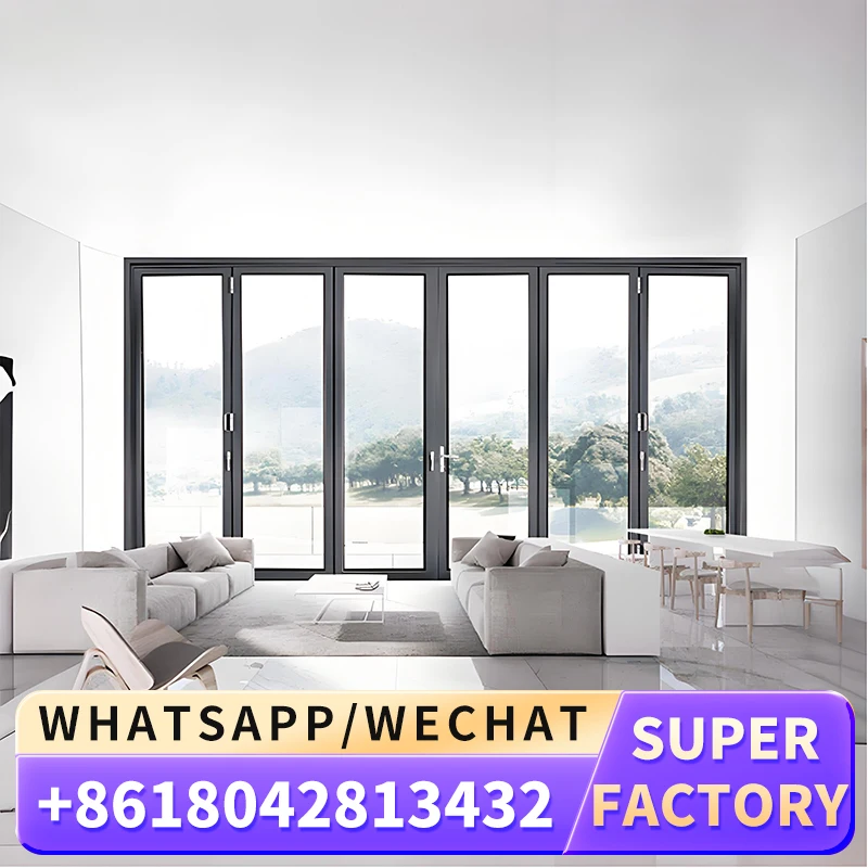 Frameless Sliding Folding Bi-folding Door System Without Floor Guide