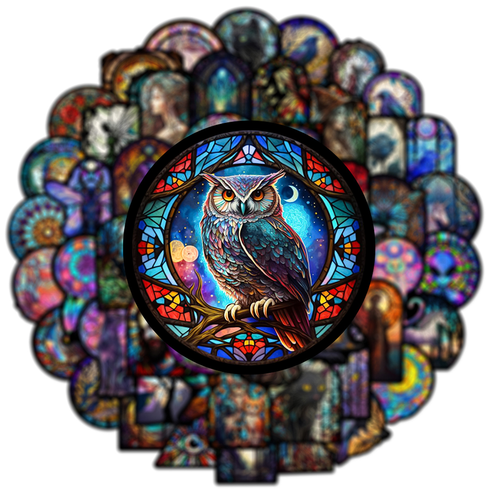 10/30/50 個ガラススタイルカラフルな漫画落書きステッカースケートボード冷蔵庫ギターラップトップオートバイ旅行クールデカールステッカー